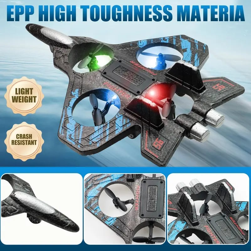 50% OFF 🎉🎉RC Stunt Fighter Jet Toy for Kids with 360° Flips & LED Lights